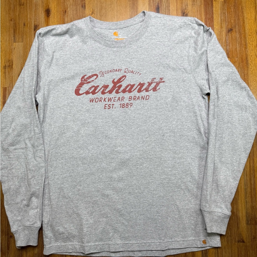 Carhartt Vintage Relaxed Fit Gray Long Sleeve T-Shirt Mens Size Large Midweight